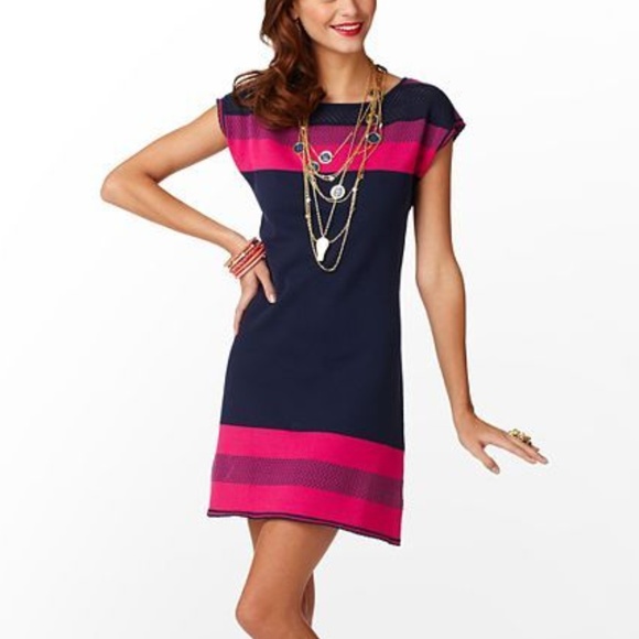 Lilly Pulitzer Dresses & Skirts - LILLY PULITZER Kinley Navy Stripe Sweater Dress